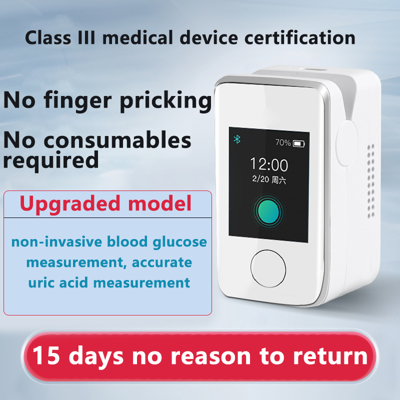 Selezione lingua italiana, rilevamento glicemia, rilevamento acido urico, rilevamento battito cardiaco, rilevamento temperatura corporea, registrazione dati, ampio schermo touch, connessione Bluetooth